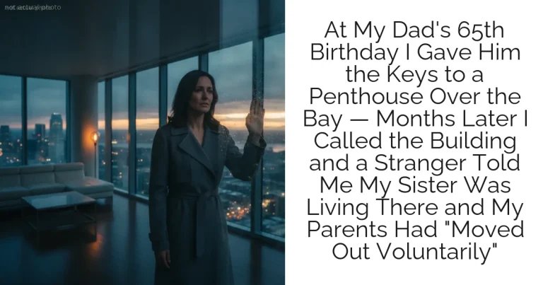 At My Dad's 65th Birthday I Gave Him the Keys to a Penthouse Over the Bay — Months Later I Called the Building and a Stranger Told Me My Sister Was Living There and My Parents Had "Moved Out Voluntarily"