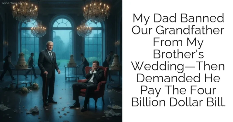 My Dad Banned Our Grandfather From My Brother's Wedding—Then Demanded He Pay The Four Billion Dollar Bill.