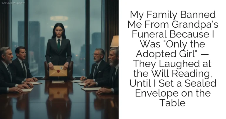 My Family Banned Me From Grandpa's Funeral Because I Was "Only the Adopted Girl" — They Laughed at the Will Reading, Until I Set a Sealed Envelope on the Table