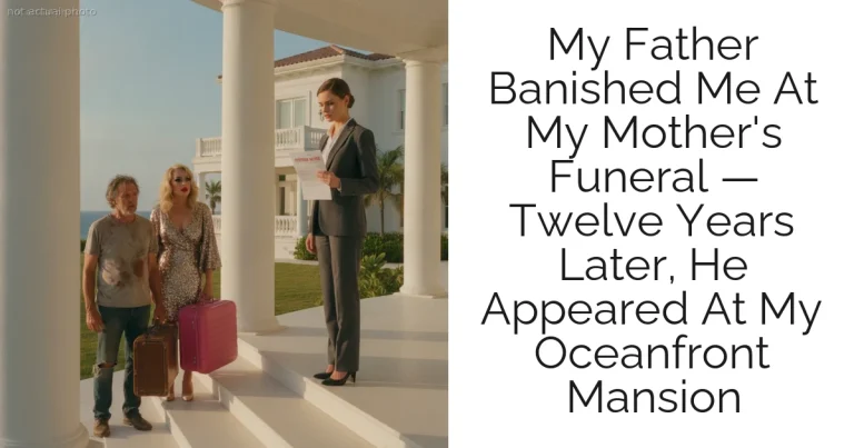 My Father Banished Me At My Mother's Funeral — Twelve Years Later, He Appeared At My Oceanfront Mansion