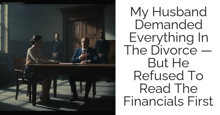 My Husband Demanded Everything In The Divorce — But He Refused To Read The Financials First