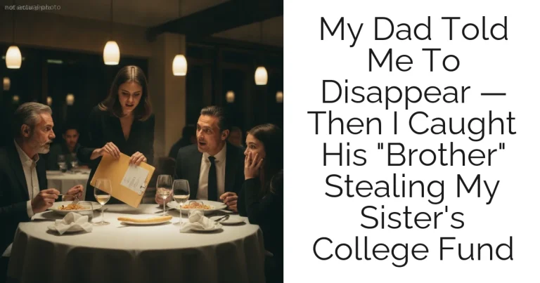 My Dad Told Me To Disappear — Then I Caught His "Brother" Stealing My Sister's College Fund