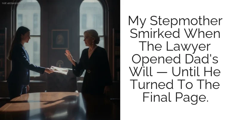 My Stepmother Smirked When The Lawyer Opened Dad's Will — Until He Turned To The Final Page.