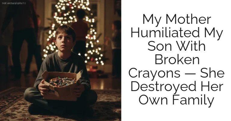 My Mother Humiliated My Son With Broken Crayons — She Destroyed Her Own Family