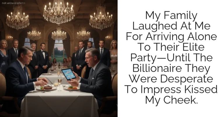 My Family Laughed At Me For Arriving Alone To Their Elite Party—Until The Billionaire They Were Desperate To Impress Kissed My Cheek.