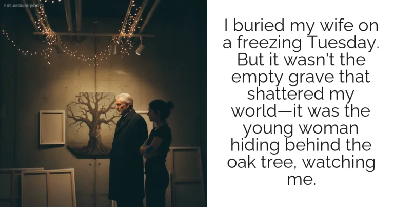 I buried my wife on a freezing Tuesday. But it wasn't the empty grave that shattered my world—it was the young woman hiding behind the oak tree, watching me.