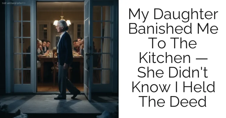 My Daughter Banished Me To The Kitchen — She Didn't Know I Held The Deed