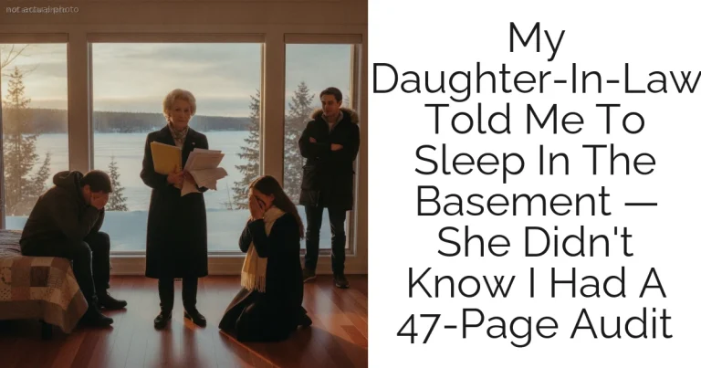 My Daughter-In-Law Told Me To Sleep In The Basement — She Didn't Know I Had A 47-Page Audit