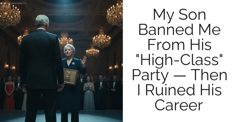 My Son Banned Me From His "High-Class" Party — Then I Ruined His Career