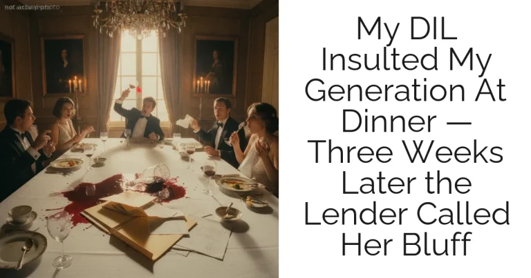 My DIL Insulted My Generation At Dinner — Three Weeks Later the Lender Called Her Bluff