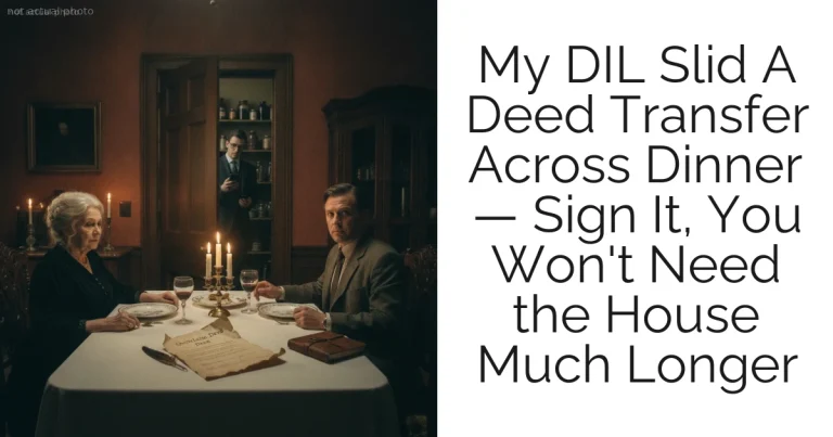 My DIL Slid A Deed Transfer Across Dinner — Sign It, You Won't Need the House Much Longer