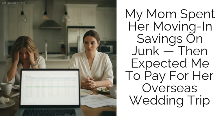 My Mom Spent Her Moving-In Savings On Junk — Then Expected Me To Pay For Her Overseas Wedding Trip