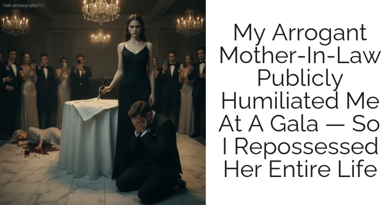 My Arrogant Mother-In-Law Publicly Humiliated Me At A Gala — So I Repossessed Her Entire Life