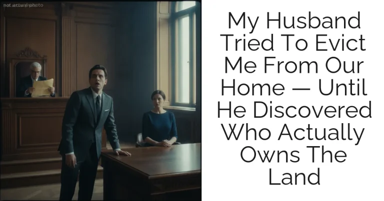 My Husband Tried To Evict Me From Our Home — Until He Discovered Who Actually Owns The Land