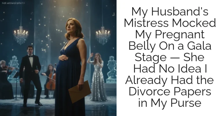 My Husband's Mistress Mocked My Pregnant Belly On a Gala Stage — She Had No Idea I Already Had the Divorce Papers in My Purse
