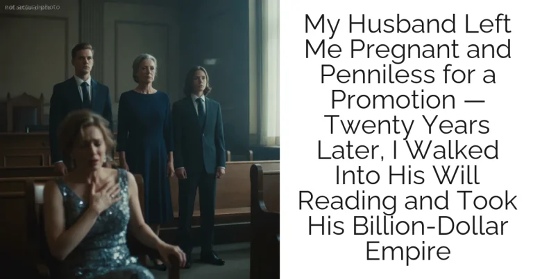 My Husband Left Me Pregnant and Penniless for a Promotion — Twenty Years Later, I Walked Into His Will Reading and Took His Billion-Dollar Empire