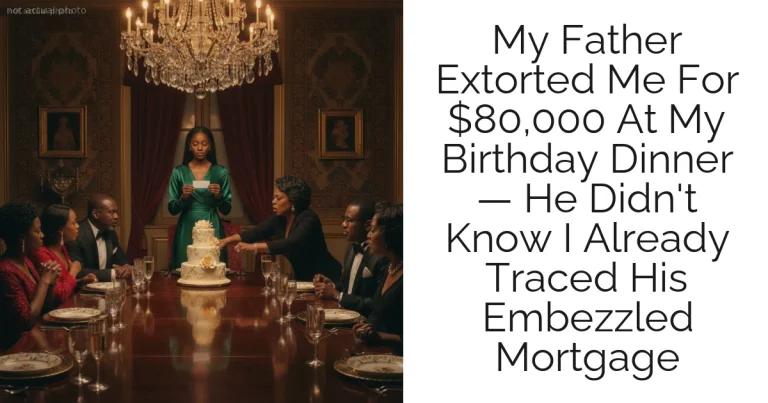 My Father Extorted Me For $80,000 At My Birthday Dinner — He Didn't Know I Already Traced His Embezzled Mortgage