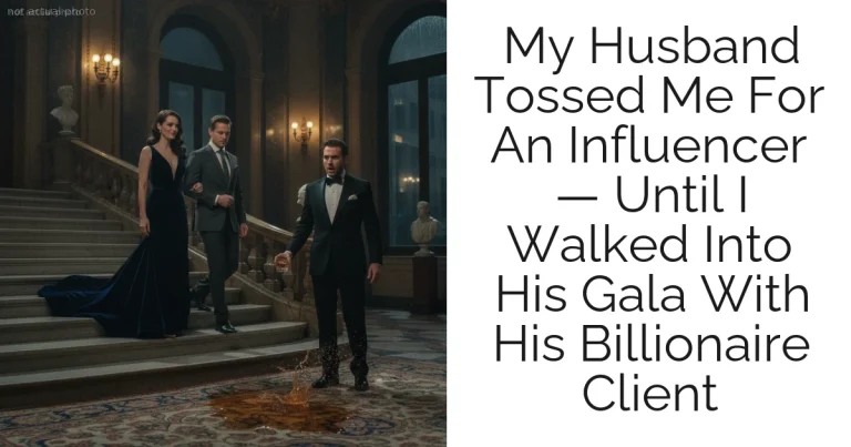 My Husband Tossed Me For An Influencer — Until I Walked Into His Gala With His Billionaire Client