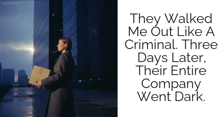They Walked Me Out Like A Criminal. Three Days Later, Their Entire Company Went Dark.