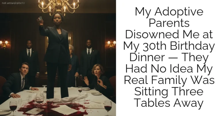 My Adoptive Parents Disowned Me at My 30th Birthday Dinner — They Had No Idea My Real Family Was Sitting Three Tables Away