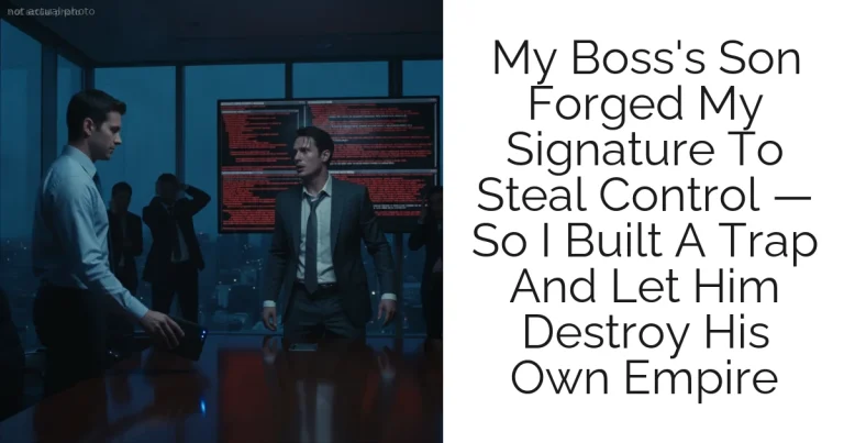 My Boss's Son Forged My Signature To Steal Control — So I Built A Trap And Let Him Destroy His Own Empire