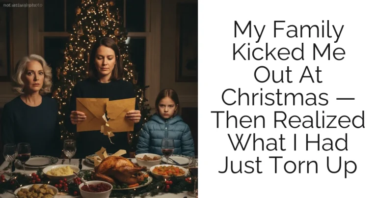My Family Kicked Me Out At Christmas — Then Realized What I Had Just Torn Up