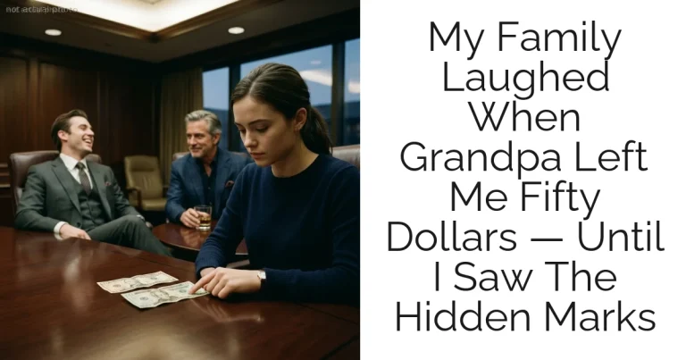 My Family Laughed When Grandpa Left Me Fifty Dollars — Until I Saw The Hidden Marks