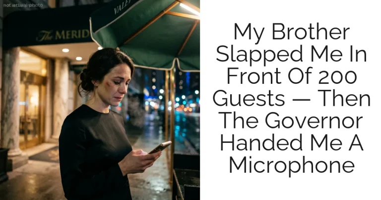 My Brother Slapped Me In Front Of 200 Guests — Then The Governor Handed Me A Microphone