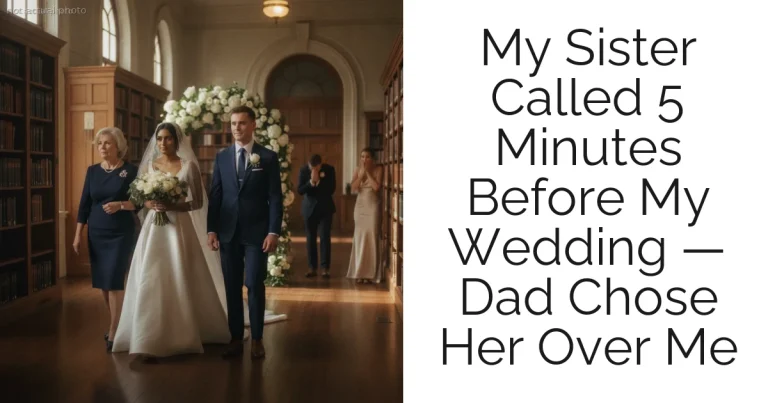 My Sister Called 5 Minutes Before My Wedding — Dad Chose Her Over Me