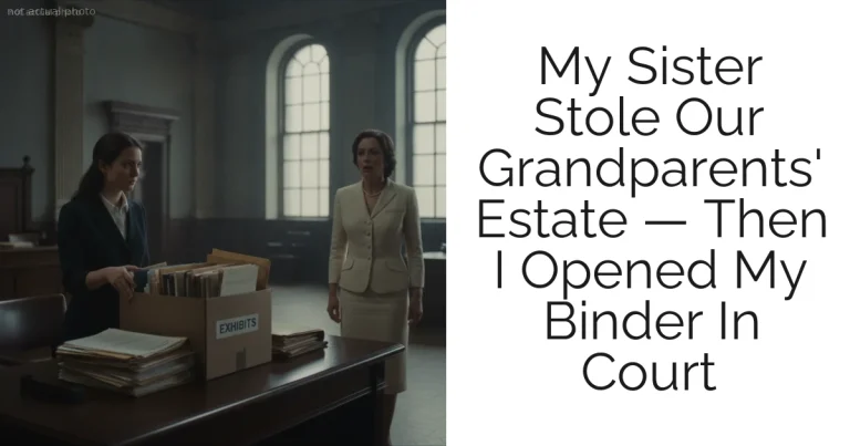 My Sister Stole Our Grandparents' Estate — Then I Opened My Binder In Court