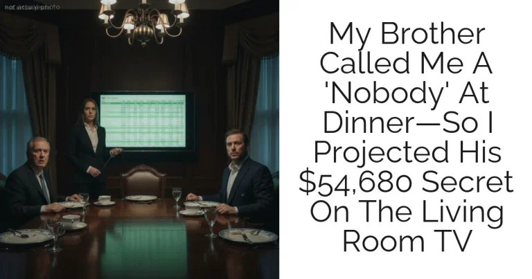 My Brother Called Me A 'Nobody' At Dinner—So I Projected His $54,680 Secret On The Living Room TV