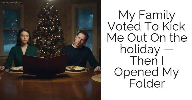My Family Voted To Kick Me Out On the holiday — Then I Opened My Folder