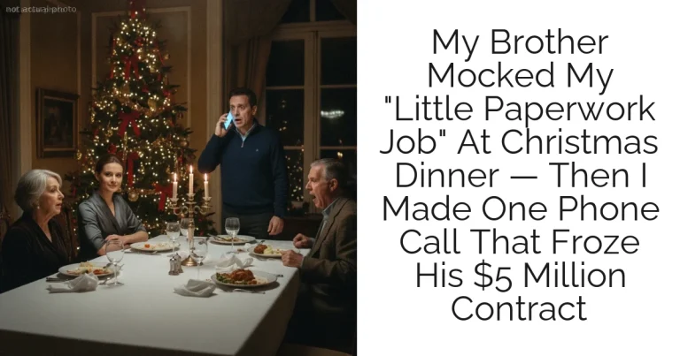 My Brother Mocked My "Little Paperwork Job" At Christmas Dinner — Then I Made One Phone Call That Froze His $5 Million Contract