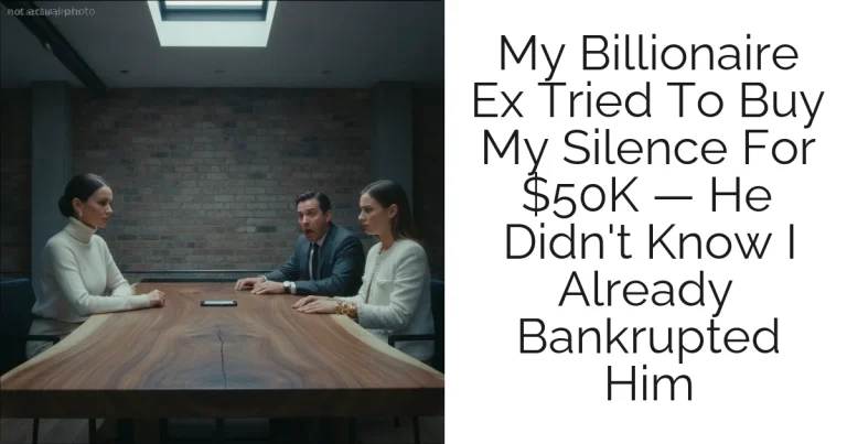 My Billionaire Ex Tried To Buy My Silence For $50K — He Didn't Know I Already Bankrupted Him
