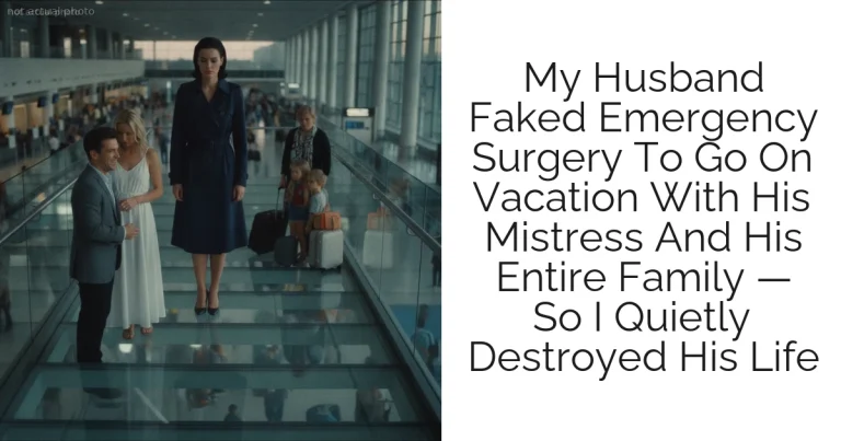 My Husband Faked Emergency Surgery To Go On Vacation With His Mistress And His Entire Family — So I Quietly Destroyed His Life