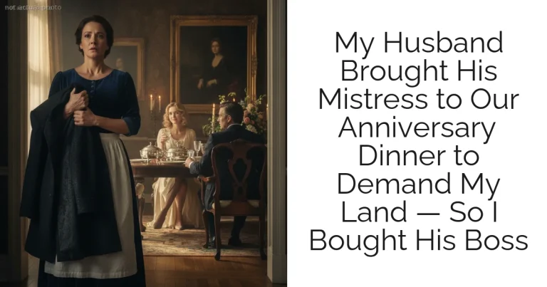 My Husband Brought His Mistress to Our Anniversary Dinner to Demand My Land — So I Bought His Boss
