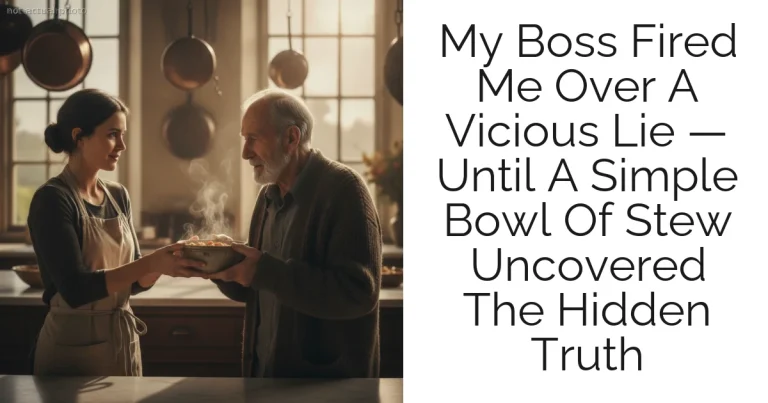 My Boss Fired Me Over A Vicious Lie — Until A Simple Bowl Of Stew Uncovered The Hidden Truth