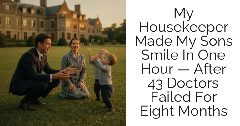 My Housekeeper Made My Sons Smile In One Hour — After 43 Doctors Failed For Eight Months