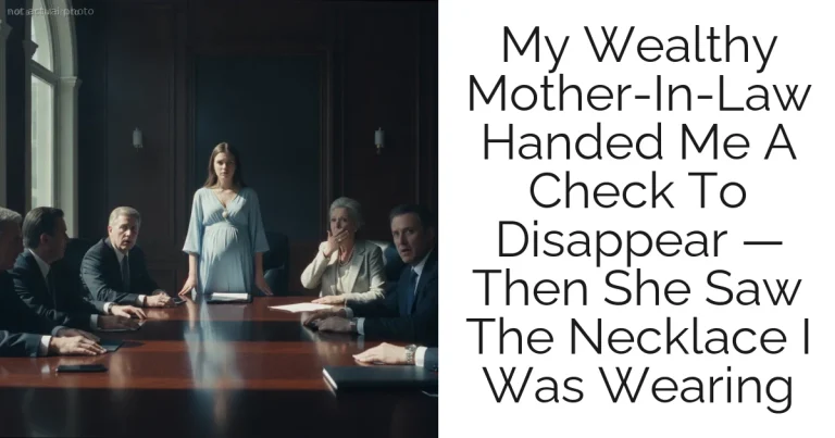 My Wealthy Mother-In-Law Handed Me A Check To Disappear — Then She Saw The Necklace I Was Wearing