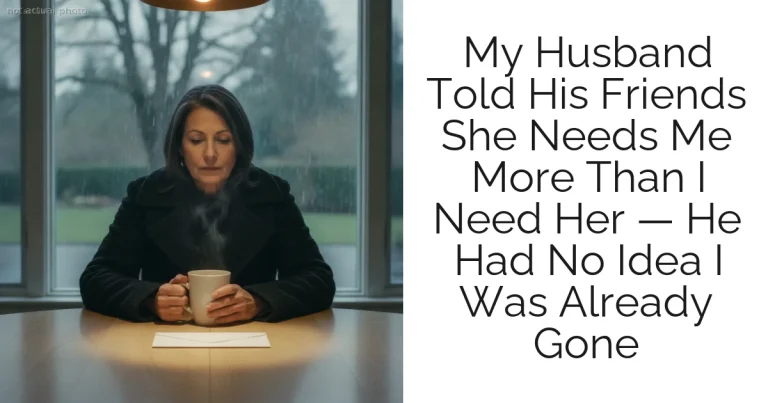 My Husband Told His Friends She Needs Me More Than I Need Her — He Had No Idea I Was Already Gone