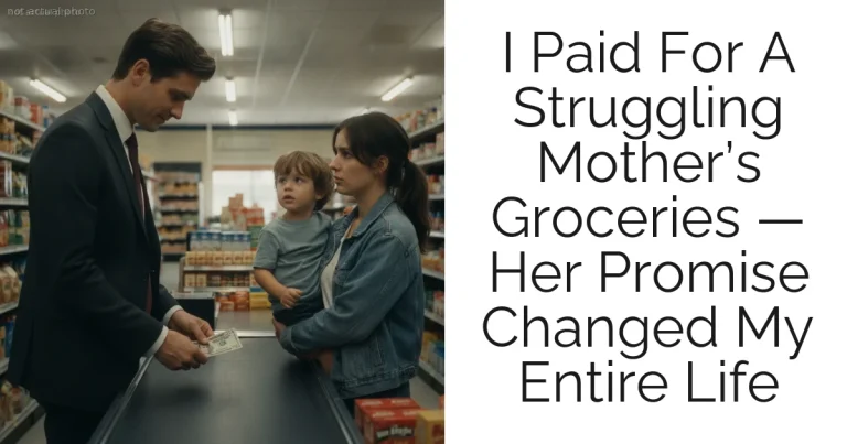 I Paid For A Struggling Mother’s Groceries — Her Promise Changed My Entire Life