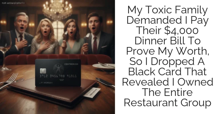 My Toxic Family Demanded I Pay Their $4,000 Dinner Bill To Prove My Worth, So I Dropped A Black Card That Revealed I Owned The Entire Restaurant Group