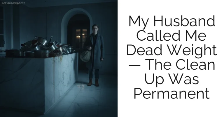 My Husband Called Me Dead Weight — The Clean Up Was Permanent
