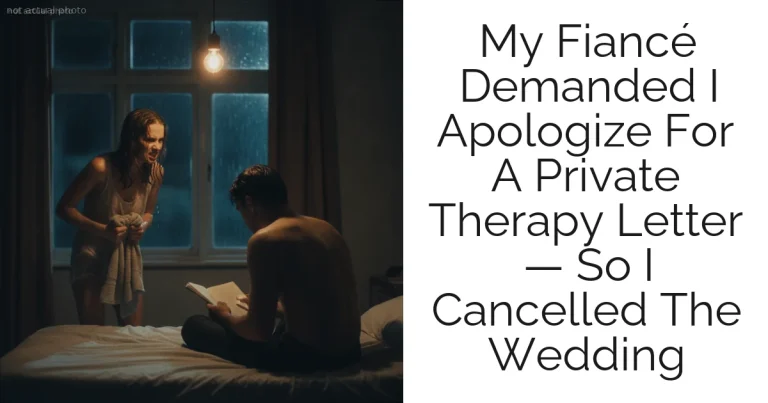 My Fiancé Demanded I Apologize For A Private Therapy Letter — So I Cancelled The Wedding