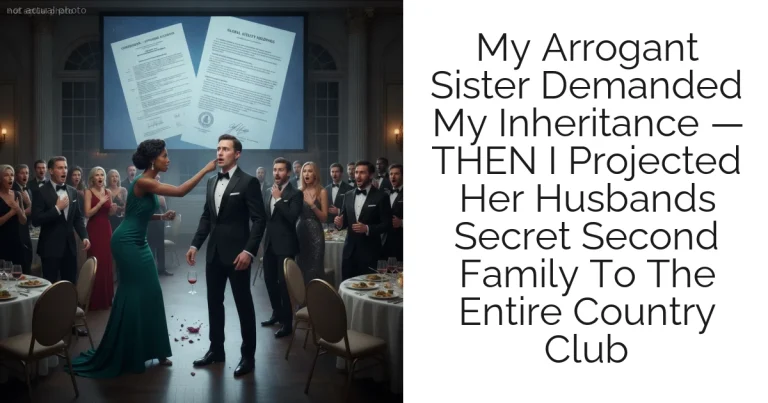 My Arrogant Sister Demanded My Inheritance — THEN I Projected Her Husbands Secret Second Family To The Entire Country Club