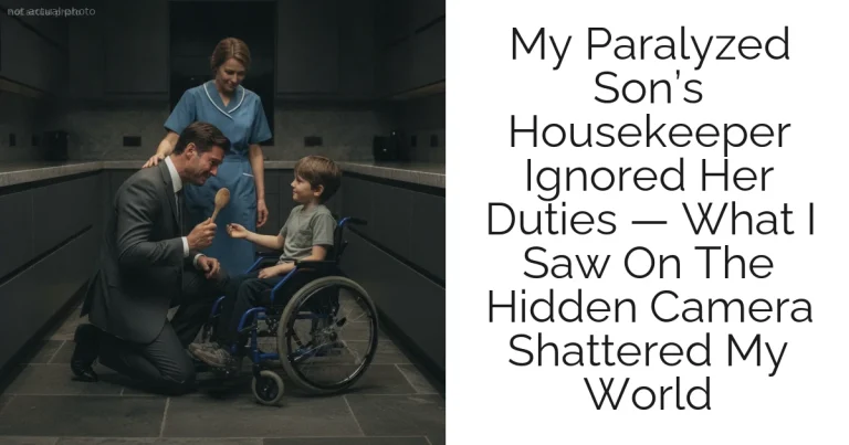 My Paralyzed Son’s Housekeeper Ignored Her Duties — What I Saw On The Hidden Camera Shattered My World