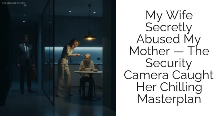 My Wife Secretly Abused My Mother — The Security Camera Caught Her Chilling Masterplan