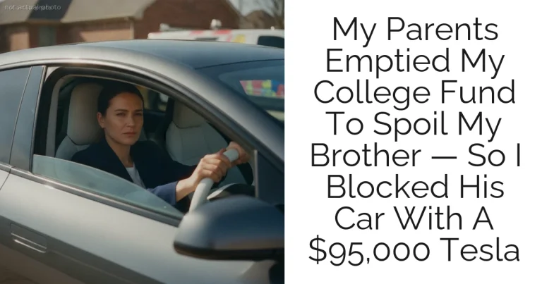 My Parents Emptied My College Fund To Spoil My Brother — So I Blocked His Car With A $95,000 Tesla