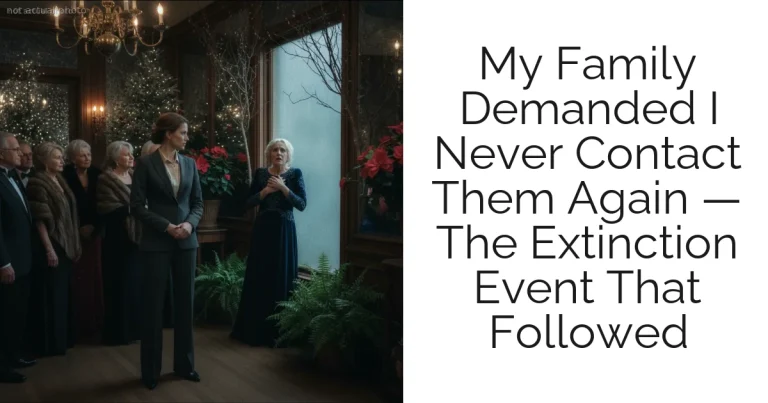 My Family Demanded I Never Contact Them Again — The Extinction Event That Followed