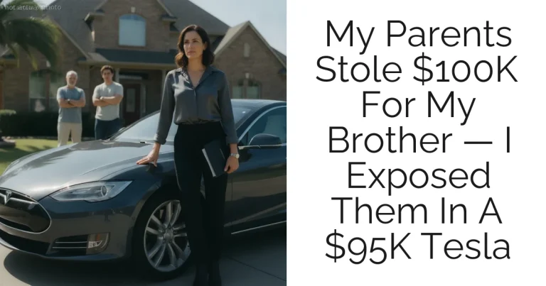 My Parents Stole $100K For My Brother — I Exposed Them In A $95K Tesla